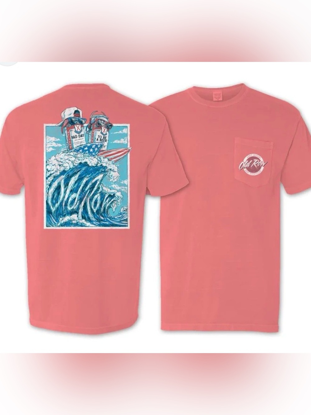 Old Row Women's Short-Sleeve Pocket Tee in Coral Pink
